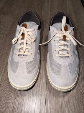 OluKai Men's Cream & Brown Suede Mesh Sneakers